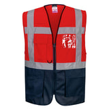Portwest Vest-Port Hoge zichtbaarheid Veiligheidsvest C476 Warsaw Hi-Vis Contrast Executive rood/ marine(RN)