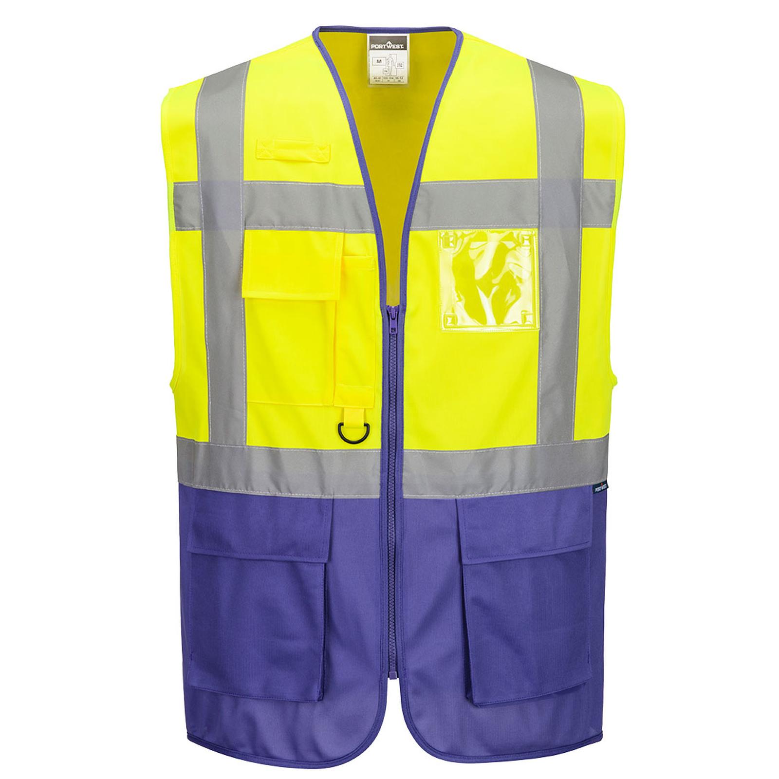 Portwest Vest-Port Hoge zichtbaarheid Veiligheidsvest C476 Warsaw Hi-Vis Contrast Executive geel-paars(YP)