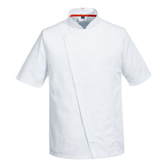 Portwest Kokskleding Voedingsmiddelen industrie Jack C739 chef's MeshAir Pro korte mouw wit(WH)