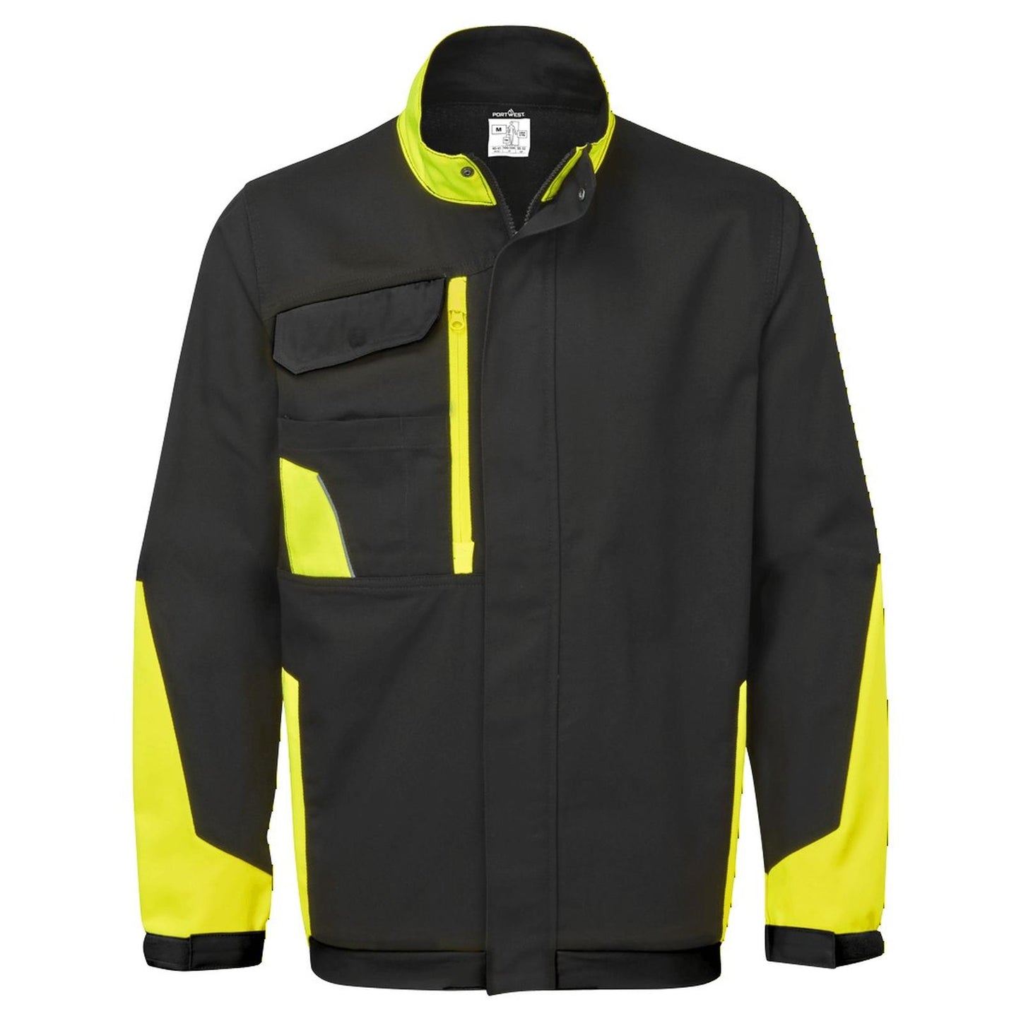 Portwest WX1 Werkjas CD110 tweekleurig katoen zwart-geel(KY)