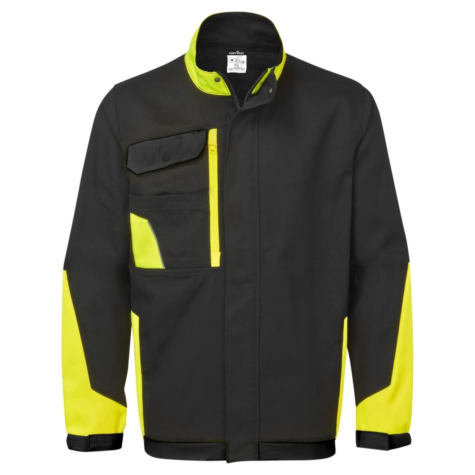 Portwest WX1 Werkjack CD130 lichtgewicht katoen zwart-geel(KY)