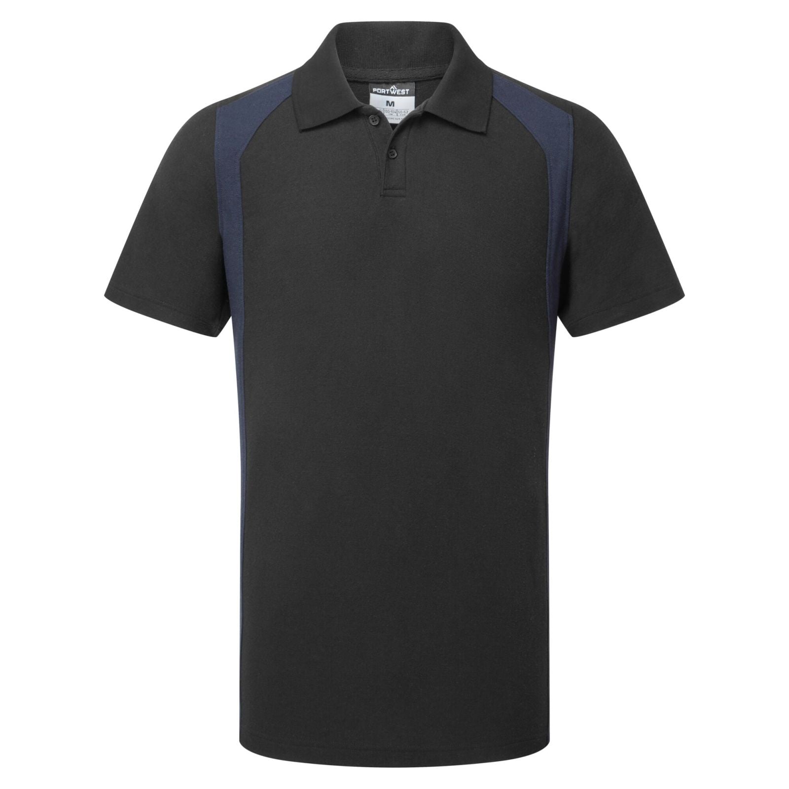 Portwest WX2 Werkkleding Poloshirt CD812 korte mouw zwart-marineblauw(BN)