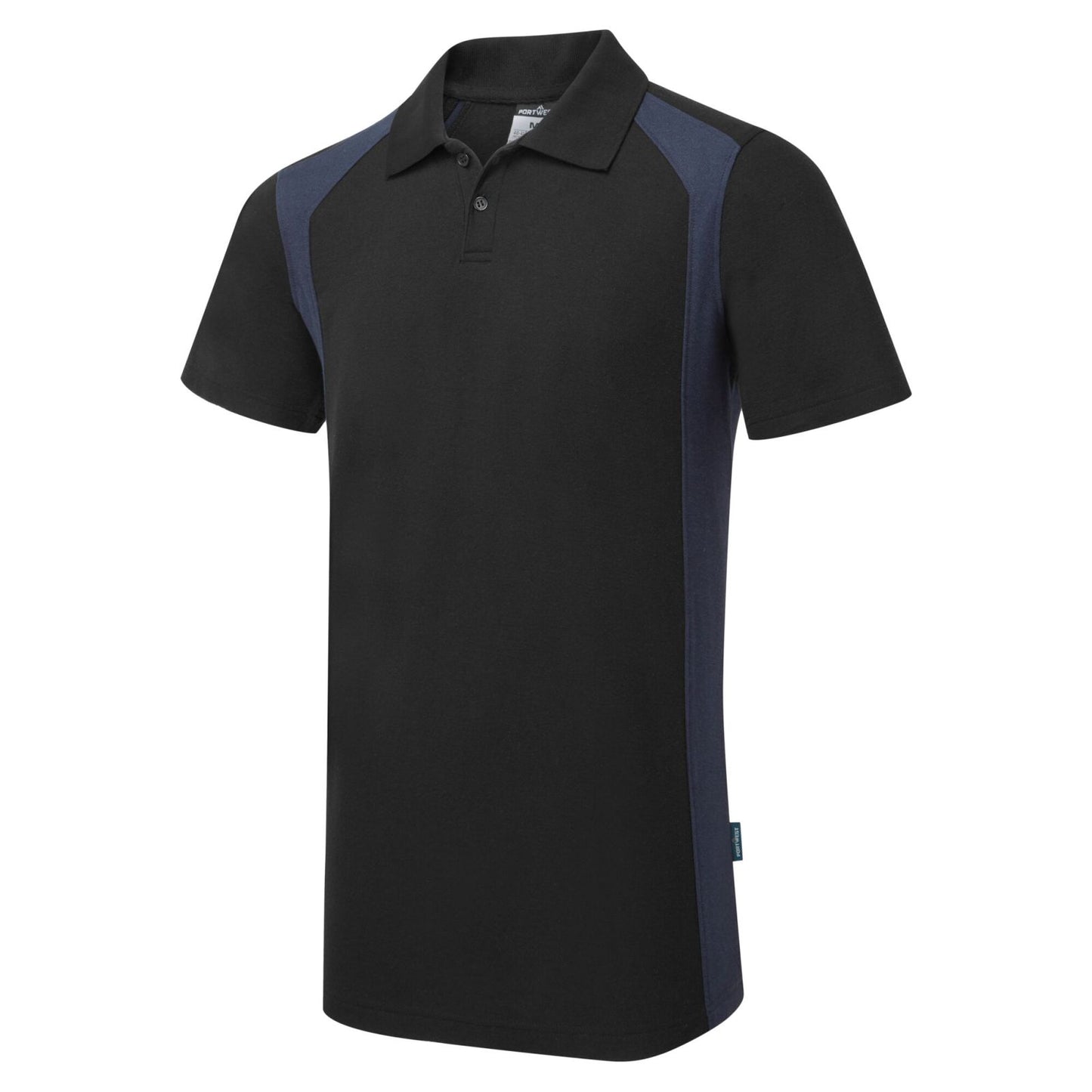 Portwest WX2 Werkkleding Poloshirt CD812 korte mouw zwart-marineblauw(BN)