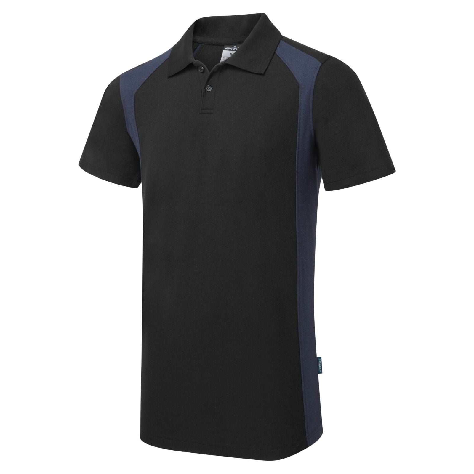 Portwest WX2 Werkkleding Poloshirt CD812 korte mouw zwart-marineblauw(BN)