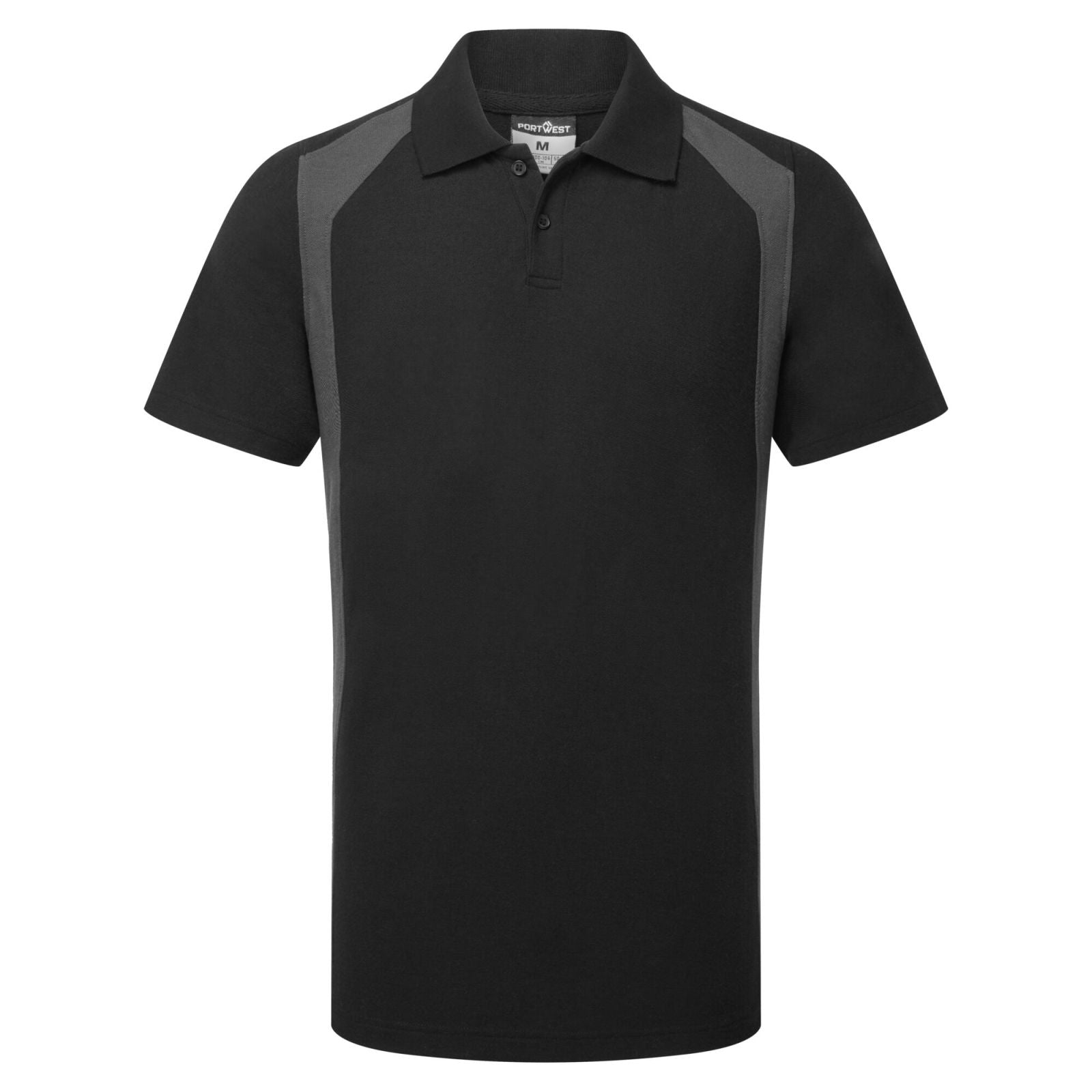 Portwest WX2 Werkkleding Poloshirt CD812 korte mouw zwart-grijs(BY)
