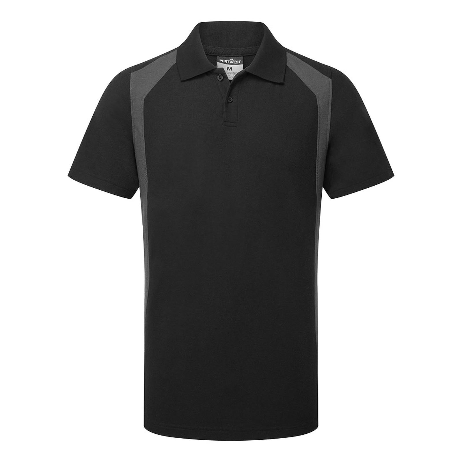 Portwest WX2 Werkkleding Poloshirt CD812 korte mouw zwart-grijs(BY)
