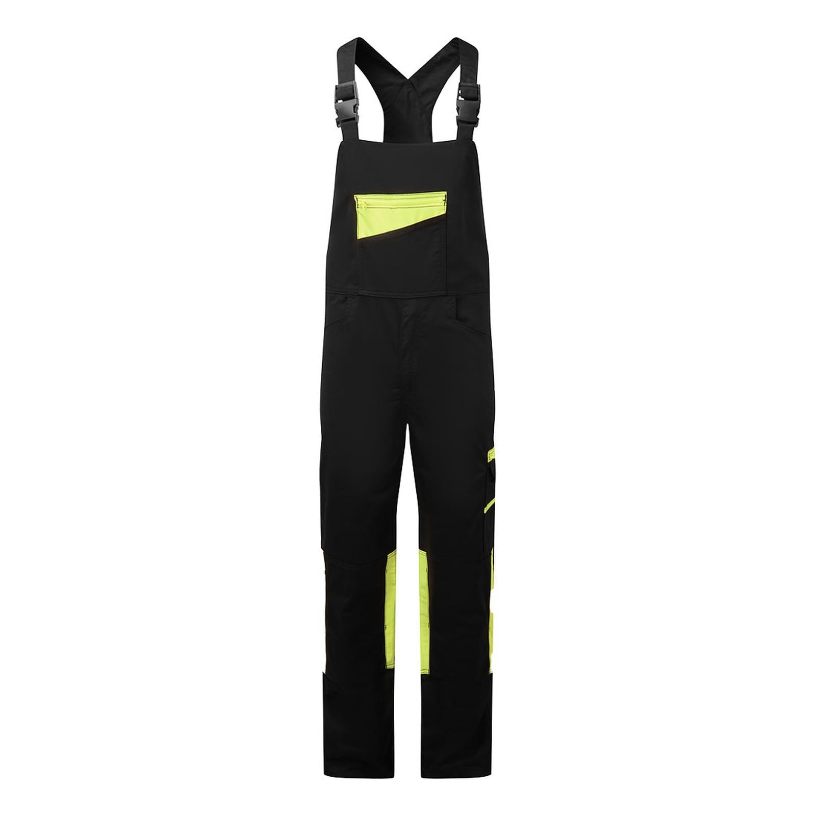 Portwest WX2 Bescherming Tegen Alle Weersomstandigheden Amerikaanse Overall CD850 Eco stretch bib & brace zwart-geel(KY)
