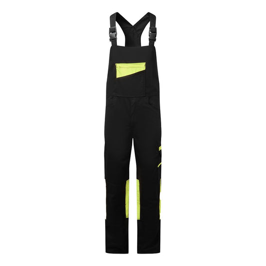 Portwest WX2 Alle Weersomstandigheden Amerikaanse Overall CD850 Eco stretch bib & brace zwart-geel(KY)