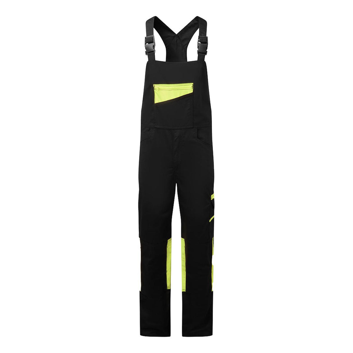 Portwest WX2 Bescherming Tegen Alle Weersomstandigheden Amerikaanse Overall CD850 Eco stretch bib & brace zwart-geel(KY)