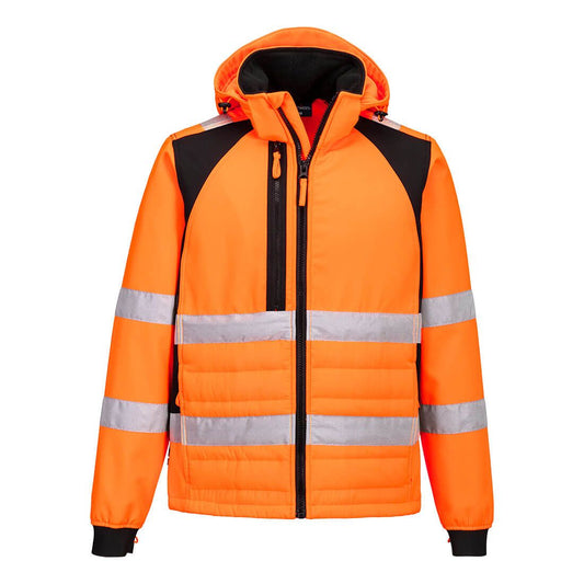 Portwest WX2 Hoge zichtbaarheid Hybride Jack CD863 Eco Hi-Vis oranje-zwart(OB)