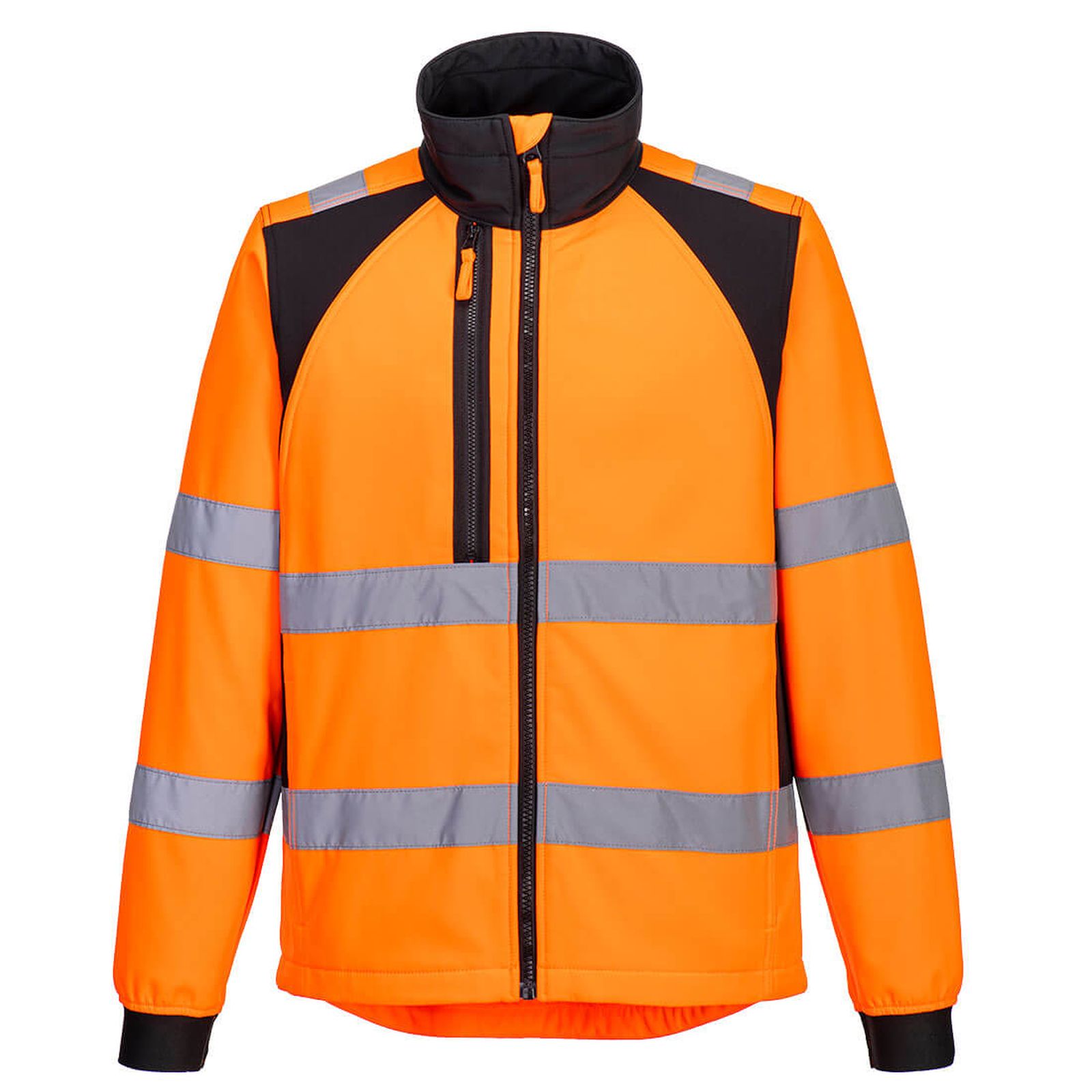 Portwest WX2 Eco Jassen CD875 Hi-Vis Softshell (2L) HiVis waterafstotend winddicht oranje-zwart(OB)