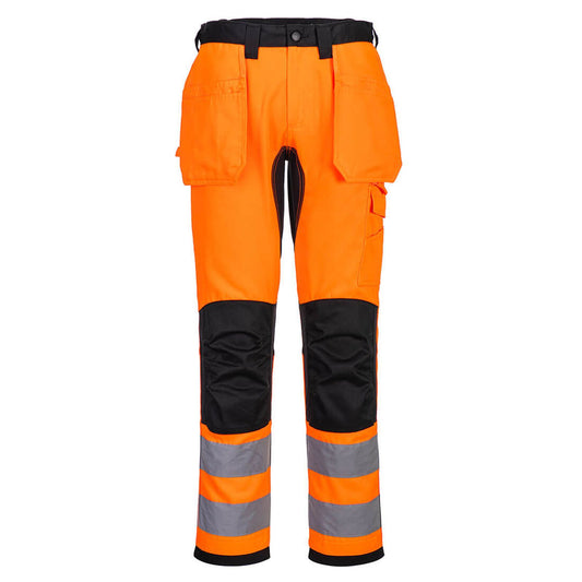 Portwest WX2 Eco Hi-Vis WX2 Eco Hi-Vis broek met Holsterzakken CD889 HiVis holsterzakken stretch oranje-zwart(OB)