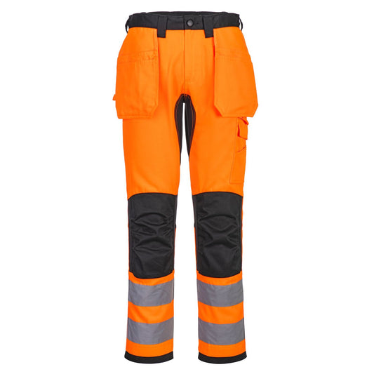 Portwest WX2 Eco Hi-Vis WX2 Eco Hi-Vis broek met Holsterzakken CD889 HiVis holsterzakken stretch oranje-zwart(OB)