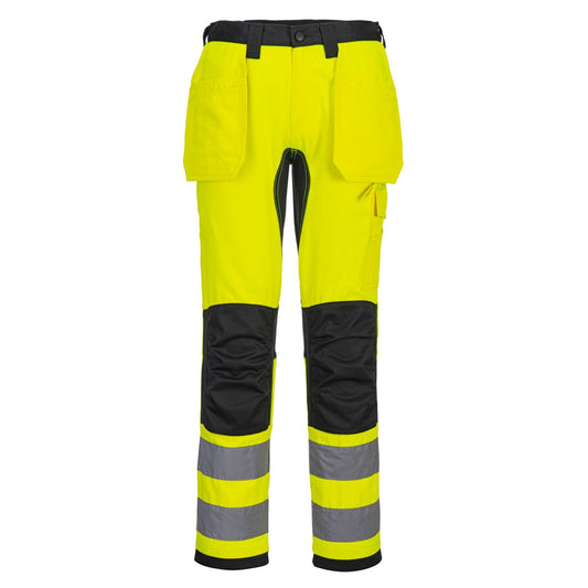 Portwest WX2 Eco Hi-Vis WX2 Eco Hi-Vis broek met Holsterzakken CD889 HiVis holsterzakken stretch geel-zwart(YB)