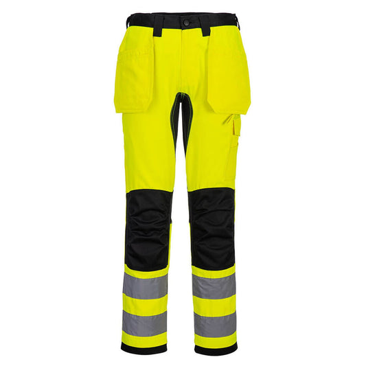 Portwest WX2 Eco Hi-Vis WX2 Eco Hi-Vis broek met Holsterzakken CD889 HiVis holsterzakken stretch geel-zwart(YB)