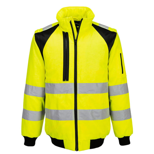 Portwest WX2 Hoge zichtbaarheid Pilotjack CD898 Eco Hi-Vis 2-in-1 geel-zwart(YB)