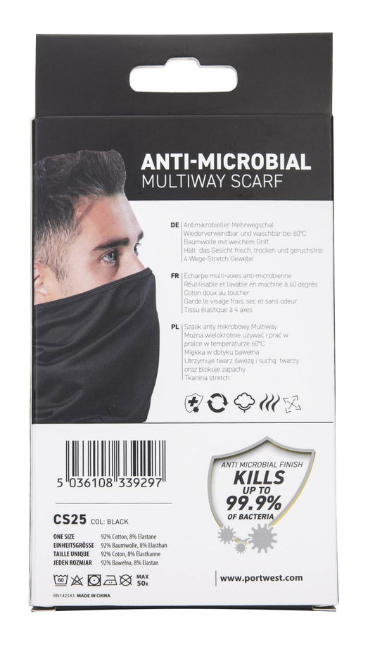 Portwest anti microbieel multisjaal CS25 zwart(BK)
