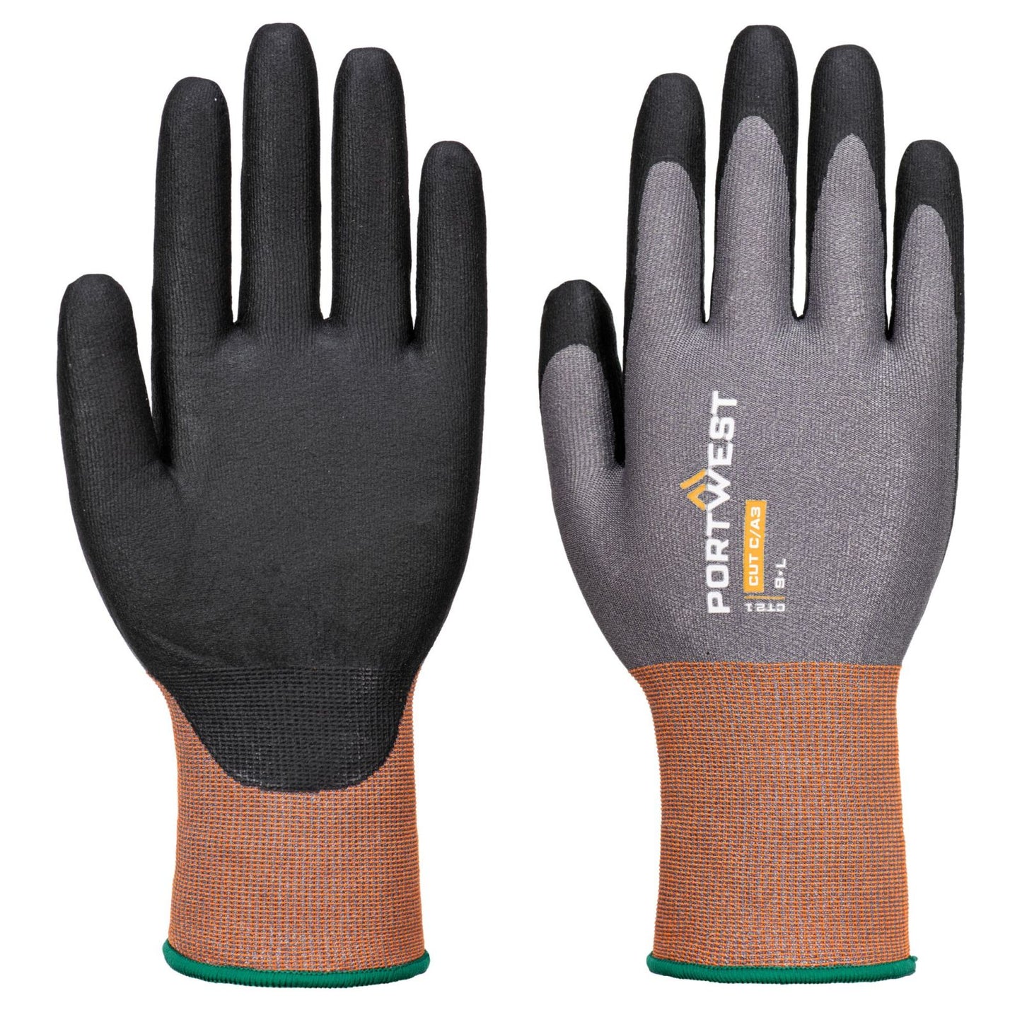 Portwest CT Handschoenen CT21 C 21 Nitril grijs-zwart(G8)