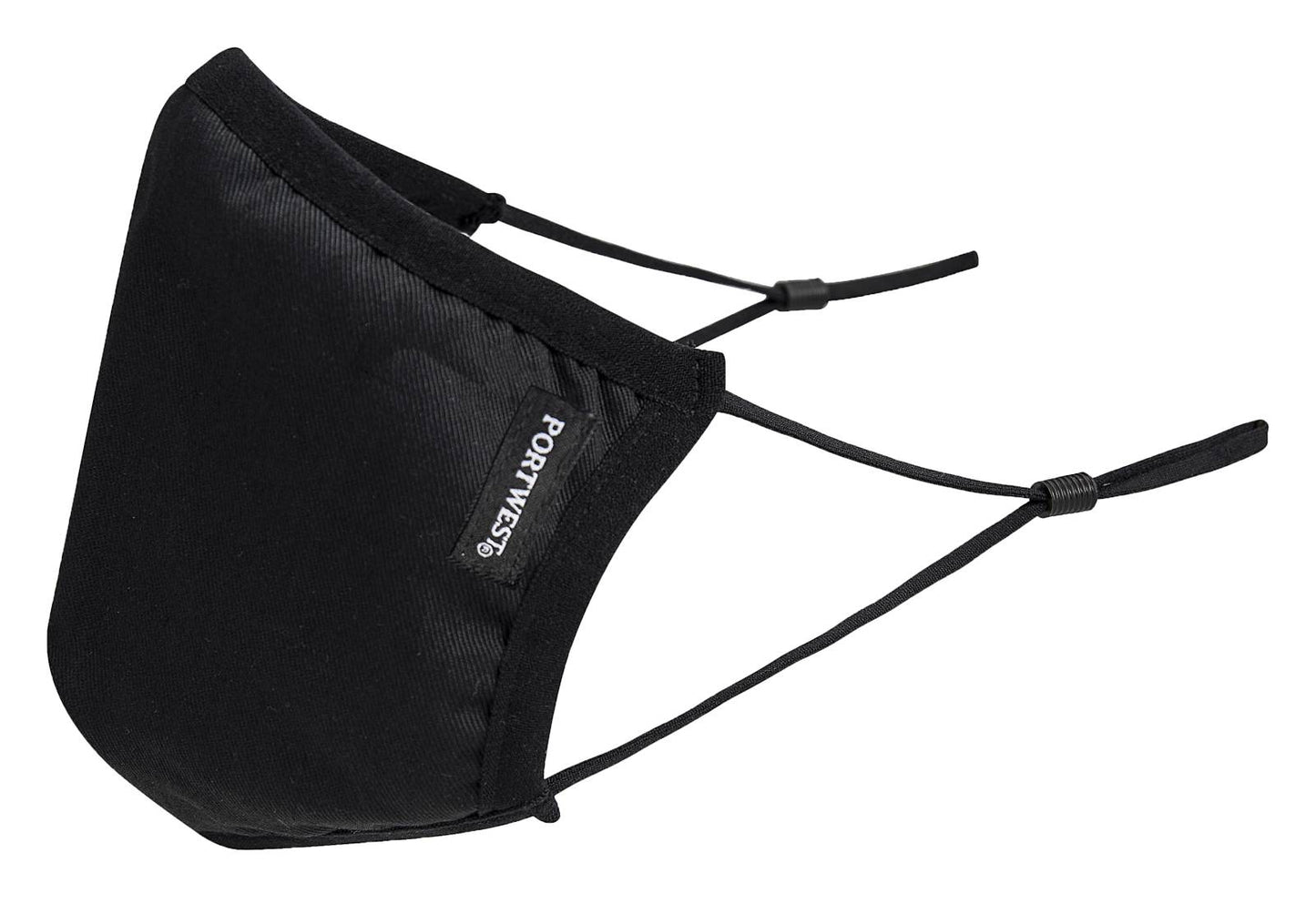 Portwest 3-Laags Anti Microbieel Stoffen Gezichtsmasker (pak 25 stuks) CV33 zwart(BK)
