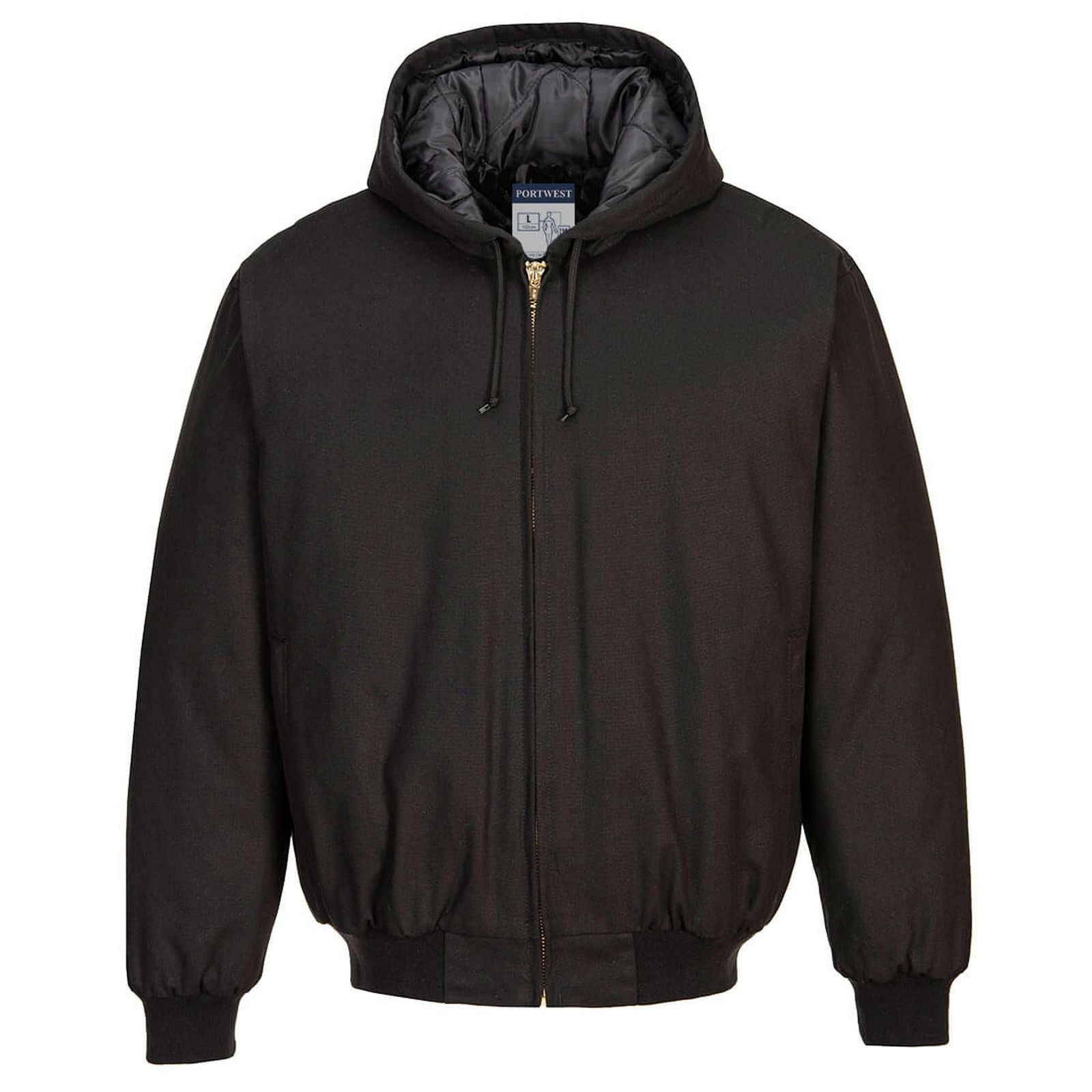 Portwest Algemene Werkkleding Werkkleding Jack DC801 capuchon eendeveren gevoerd zwart(BK)