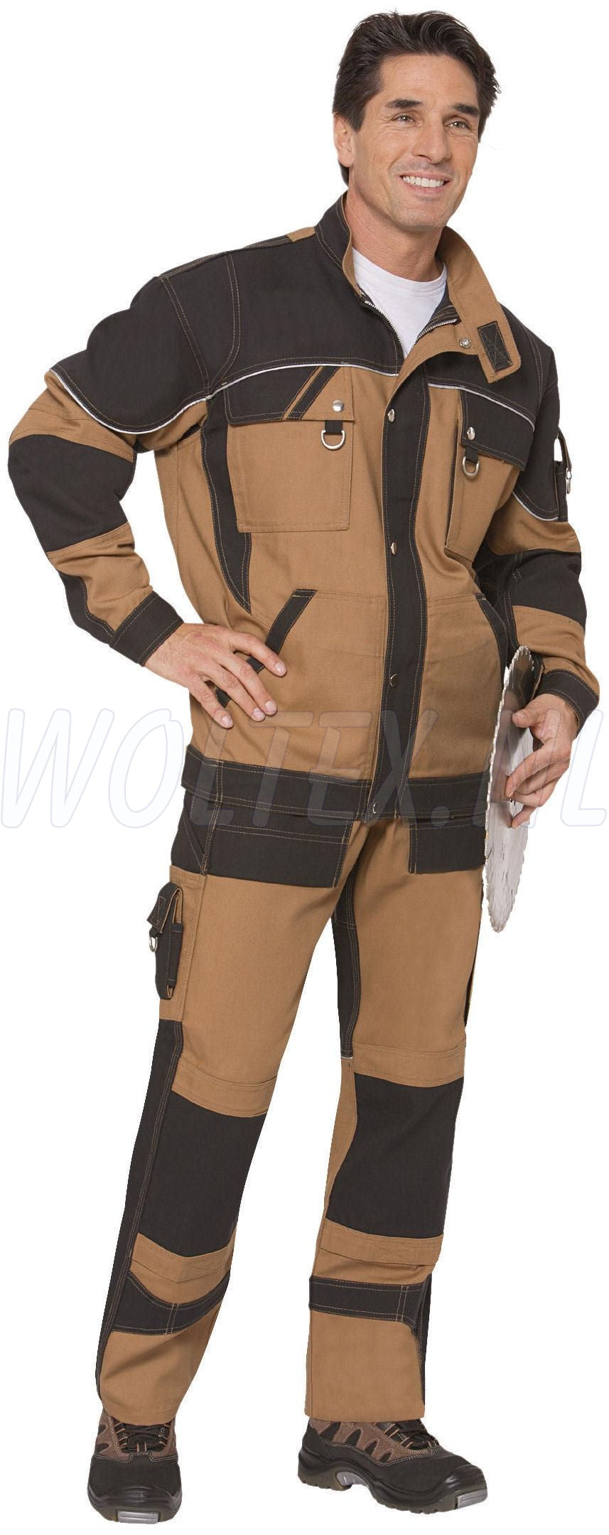 PKA Broeken Threeline De Luxe khaki/zwart