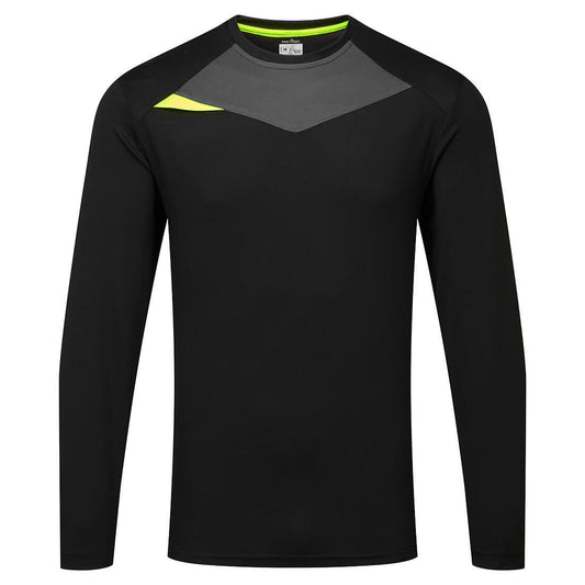 Portwest DX4 Corporate Casuals T-shirt DX415 L/S lange mouwen zwart(BK)