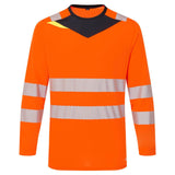 Portwest DX4 Hi-Vis T-shirt DX416  L/M slim fit longsleeve Hivistex Pro oranje-zwart(OB)