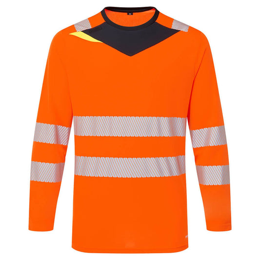 Portwest DX4 Hi-Vis T-shirt DX416  L/M slim fit longsleeve Hivistex Pro oranje-zwart(OB)
