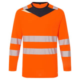 Portwest DX4 Hi-Vis T-shirt DX416  L/M slim fit longsleeve Hivistex Pro oranje-zwart(OB)