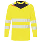 Portwest DX4 Hi-Vis T-shirt DX416  L/M slim fit longsleeve Hivistex Pro geel-zwart(YB)