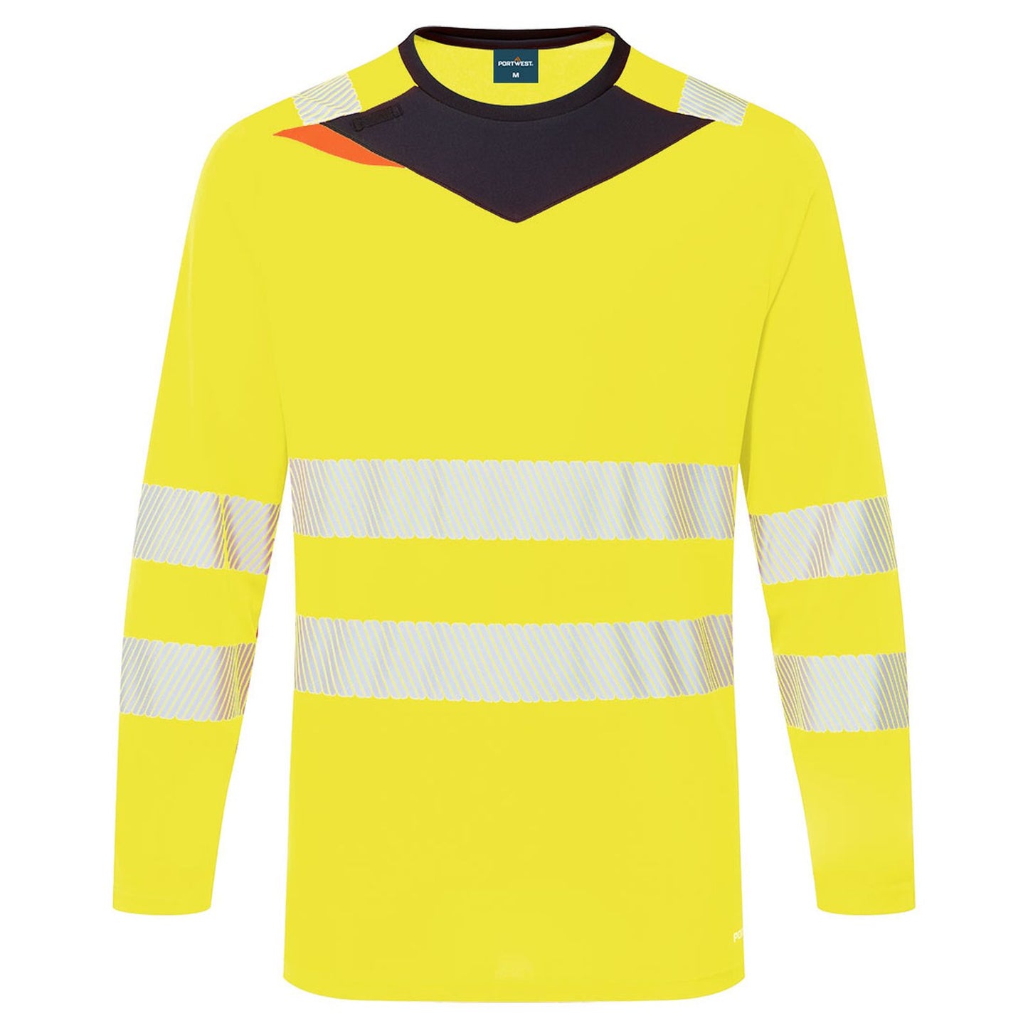 Portwest DX4 Hi-Vis T-shirt DX416  L/M slim fit longsleeve Hivistex Pro geel-zwart(YB)