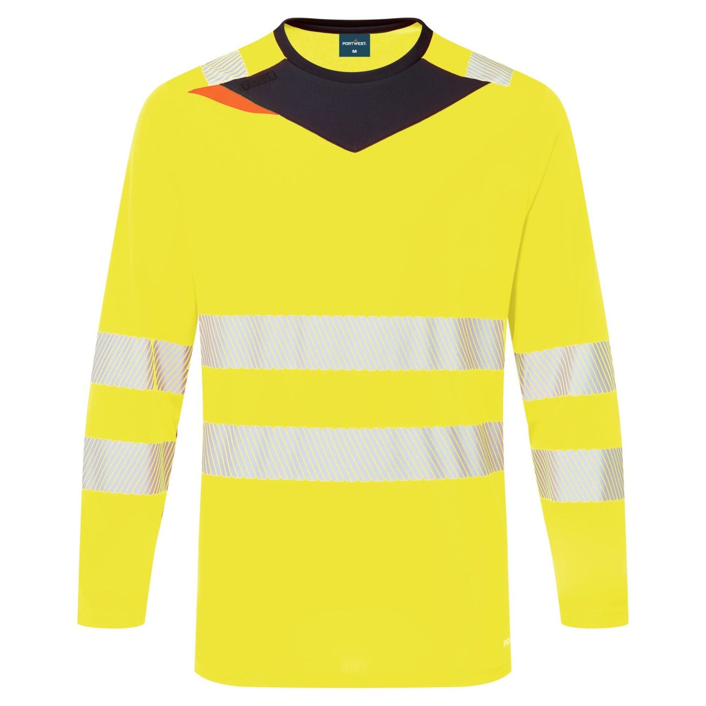 Portwest DX4 Hi-Vis T-shirt DX416  L/M slim fit longsleeve Hivistex Pro geel-zwart(YB)