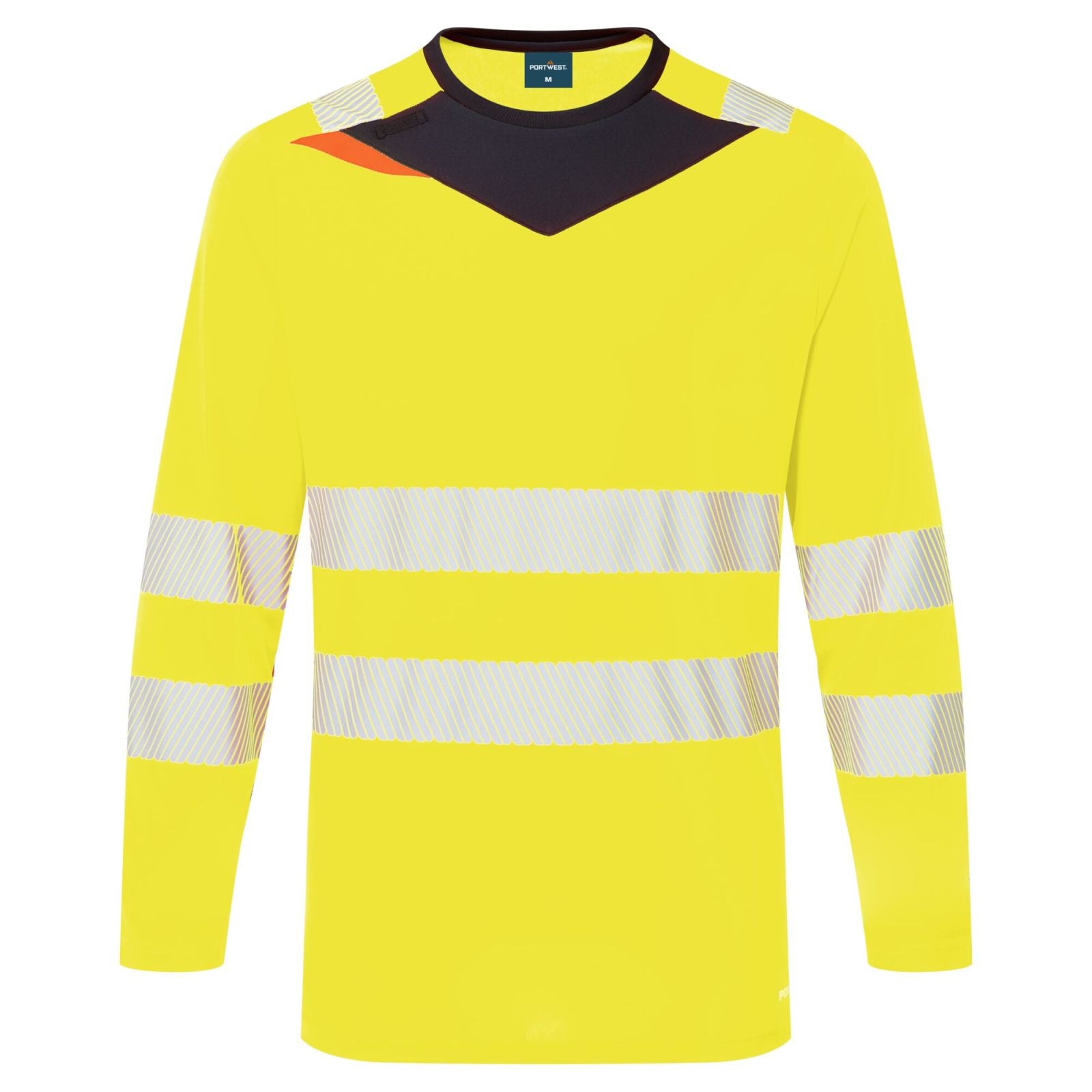 Portwest DX4 Hi-Vis T-shirt DX416  L/M slim fit longsleeve Hivistex Pro geel-zwart(YB)