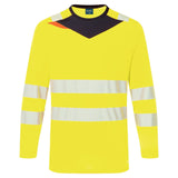 Portwest DX4 Hi-Vis T-shirt DX416  L/M slim fit longsleeve Hivistex Pro geel-zwart(YB)