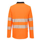 Portwest DX4 Hoge zichtbaarheid Polo DX419 Hi-Vis lange mouw rits oranje-zwart(OB)