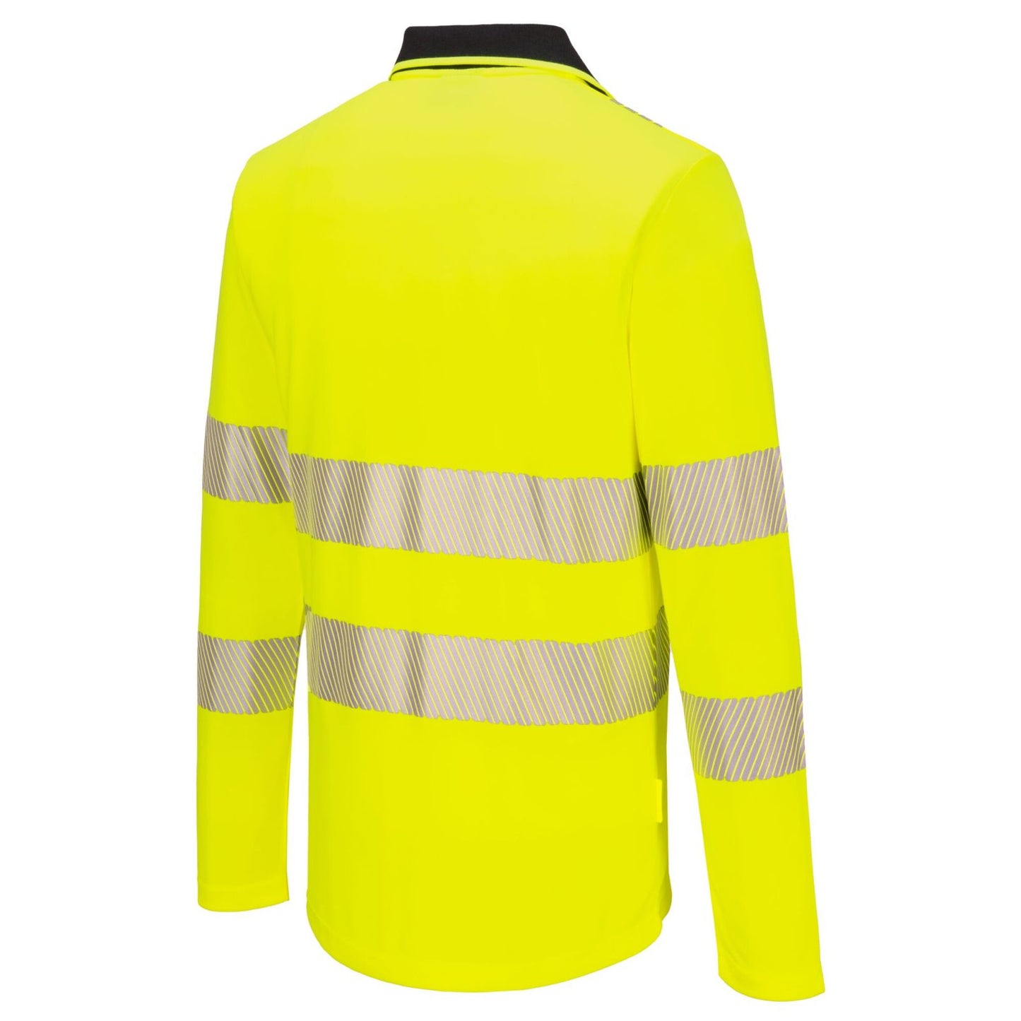 Portwest DX4 Hoge zichtbaarheid Polo DX419 Hi-Vis lange mouw rits geel-zwart(YB)