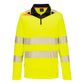 Portwest DX4 Hoge zichtbaarheid Polo DX419 Hi-Vis lange mouw rits geel-zwart(YB)