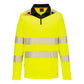 Portwest DX4 Hoge zichtbaarheid Polo DX419 Hi-Vis lange mouw rits geel-zwart(YB)