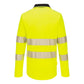 Portwest DX4 Hoge zichtbaarheid Polo DX419 Hi-Vis lange mouw rits geel-zwart(YB)