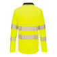 Portwest DX4 Hoge zichtbaarheid Polo DX419 Hi-Vis lange mouw rits geel-zwart(YB)