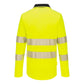 Portwest DX4 Hoge zichtbaarheid Polo DX419 Hi-Vis lange mouw rits geel-zwart(YB)