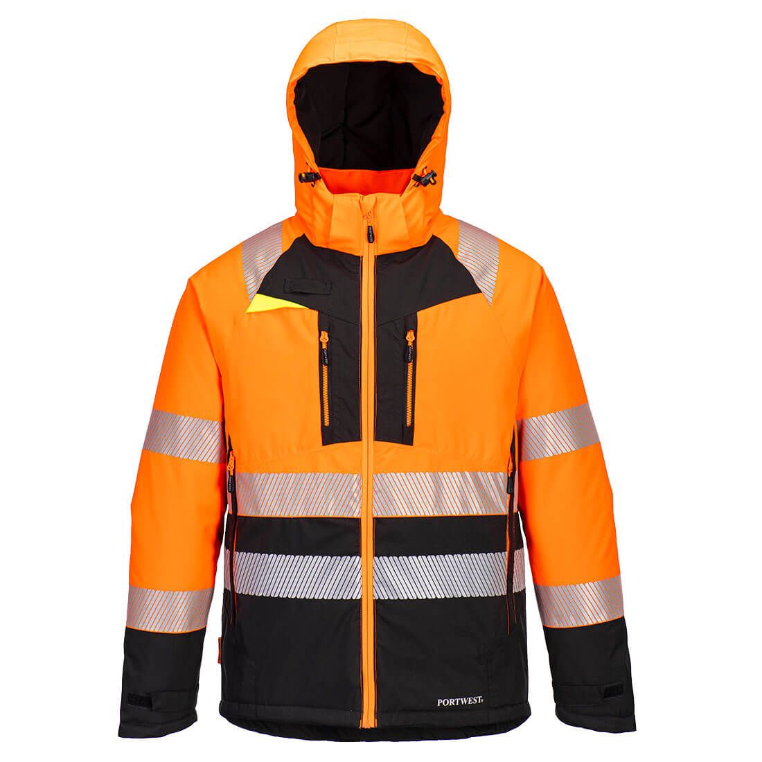 Portwest DX4 Hi-Vis Winterjack DX430 HiVis  Klasse 2 waterdicht stretch oranje-zwart(OB)