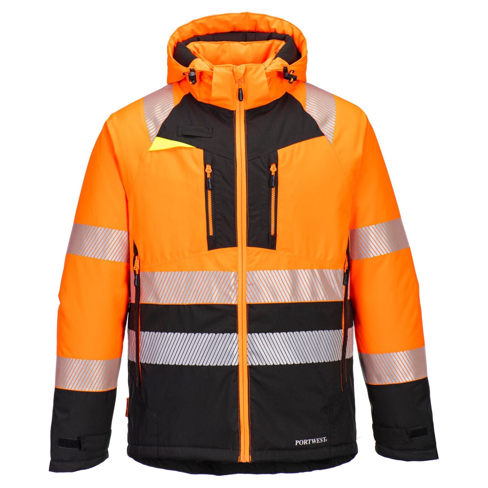 Portwest DX4 Hi-Vis Winterjack DX430 HiVis  Klasse 2 waterdicht stretch oranje-zwart(OB)