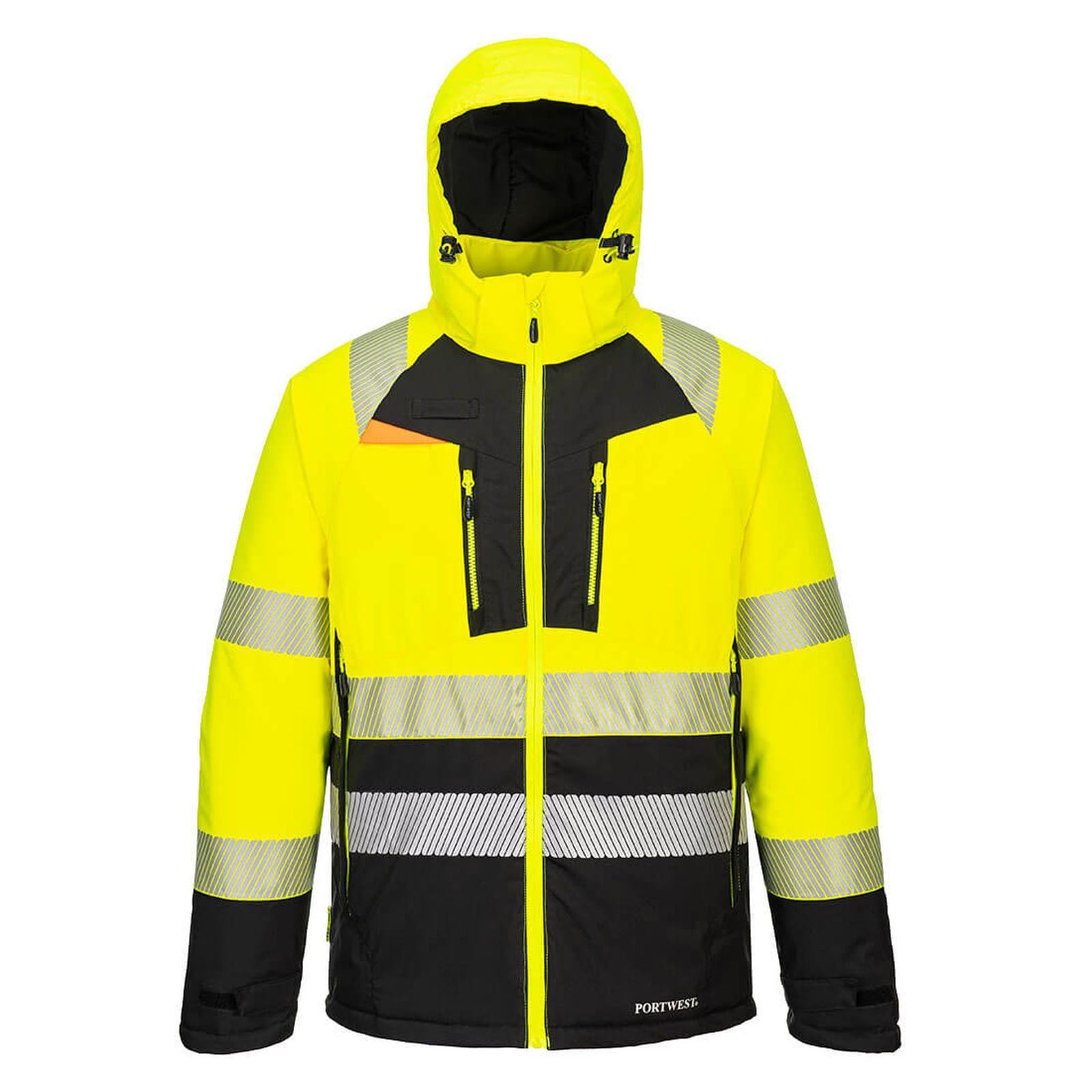 Portwest DX4 Hi-Vis Winterjack DX430 HiVis  Klasse 2 waterdicht stretch geel-zwart(YB)