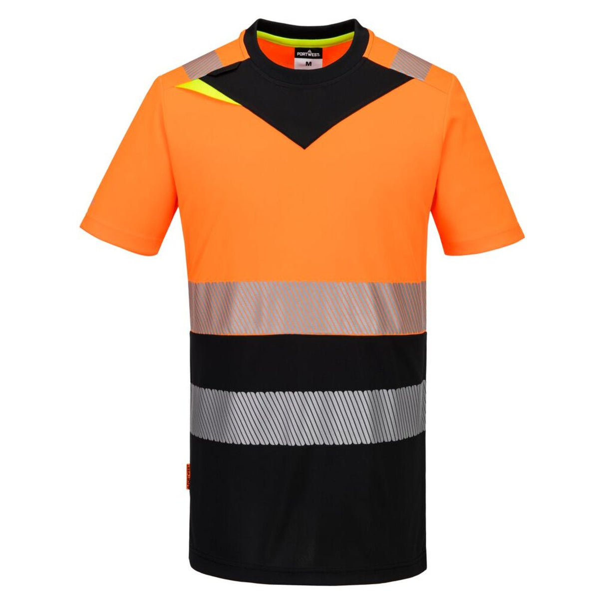 Portwest DX4 Hoge zichtbaarheid T-shirt DX434 Hi-Vis korte mouw klasse 1 oranje-zwart(OB)