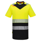 Portwest DX4 Hoge zichtbaarheid T-shirt DX434 Hi-Vis korte mouw klasse 1 geel-zwart(YB)