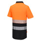 Portwest DX4 Hoge zichtbaarheid Polo DX435 Hi-Vis korte mouw rits oranje-zwart(OB)