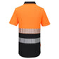 Portwest DX4 Hoge zichtbaarheid Polo DX435 Hi-Vis korte mouw rits oranje-zwart(OB)