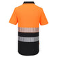 Portwest DX4 Hoge zichtbaarheid Polo DX435 Hi-Vis korte mouw rits oranje-zwart(OB)