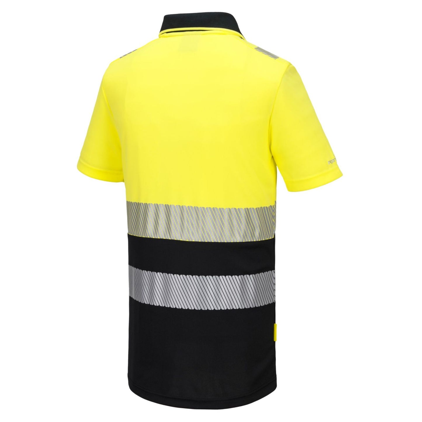 Portwest DX4 Hoge zichtbaarheid Polo DX435 Hi-Vis korte mouw rits geel-zwart(YB)